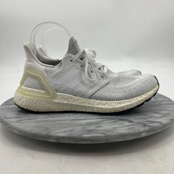 Adidas Ultraboost 20 Running Shoe Womens 6 Triple White Lace Up Sneaker EG0713 - Picture 2 of 12